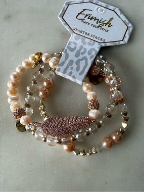 Erimish Peach & Rose Gold Starter Stack NWT